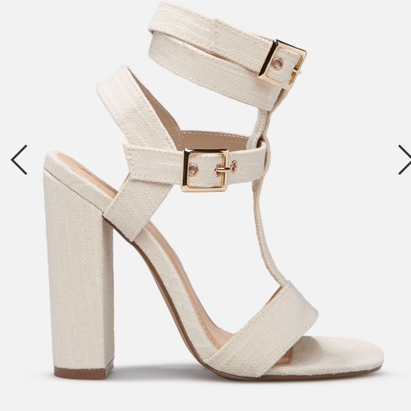 NWOT Shoedazzle Beige Heels - Picture 2 of 5